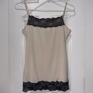 Women’s cream black lace cami tank top sexy blouse shirt party travel summer